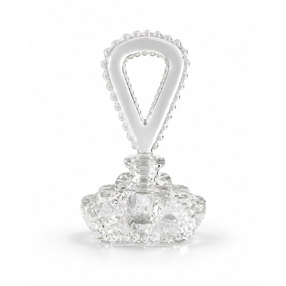 Vintage Clear Glass Perfume Bottle Hobnail Loop Stopper Vanity Bottle 5.5”